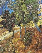 Vincent Van Gogh Trees in the garden of the Hospital Saint-Paul Spain oil painting artist
